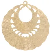 Pendente rotondo traforato 36,5 mm -Dorato x1