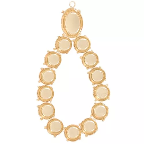 Pendente 64x34 mm per cabochon 1088 8 mm e cabochon 4120 14x10 mm - dorato