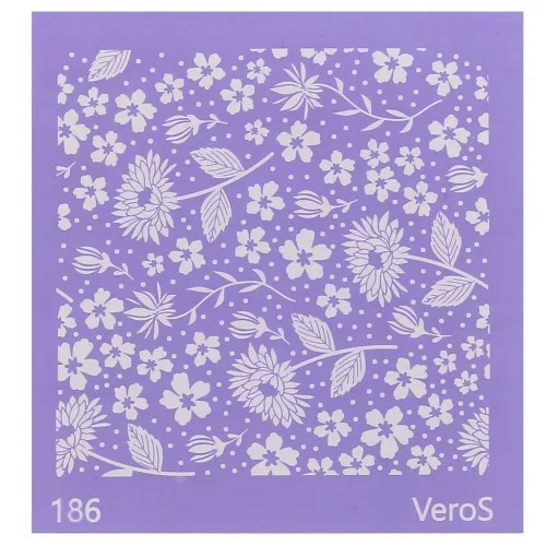 Silk Screen VeroS per pasta polimerica 90x90 mm - Disegno fiore n°186 x1