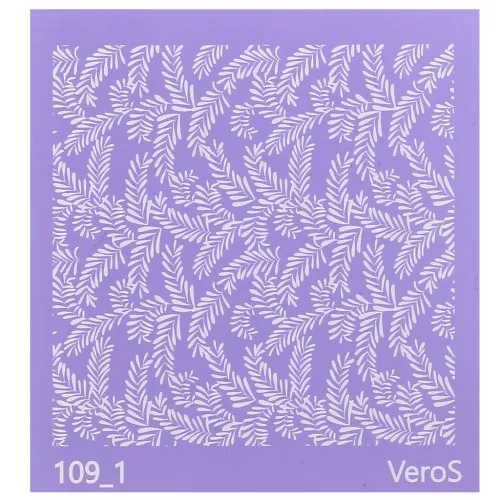 Silk Screen VeroS per pasta polimerica 90x90 mm - Motivo foliage 1 n°109_1 x1
