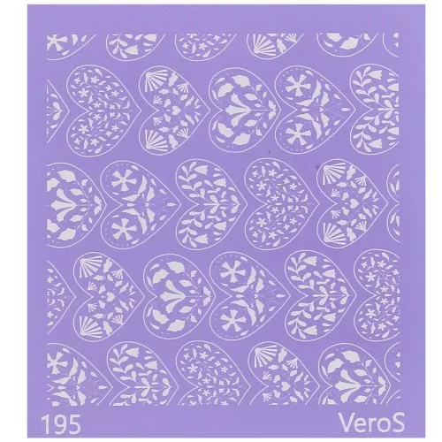 Silk Screen VeroS per pasta polimerica 90x90 mm - Disegno cuori di fiori n°195 x1