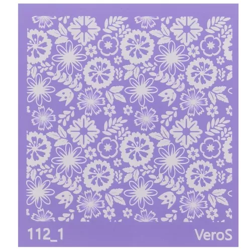Silk Screen VeroS per pasta polimerica 90x90 mm - Motivo floreale n°112_1 x1