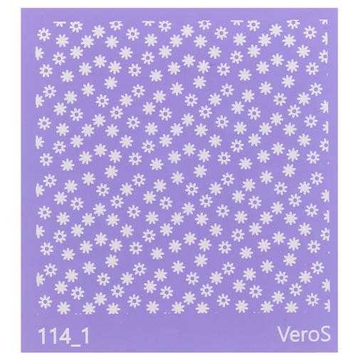 Silk Screen VeroS per pasta polimerica 90x90 mm - Design Little flowers n°114_1 x1
