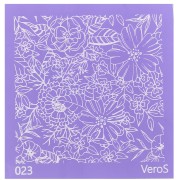 Silk Screen VeroS per pasta polimerica 90x90 mm - Motivo floreale 1 n°023 x1|raw }}