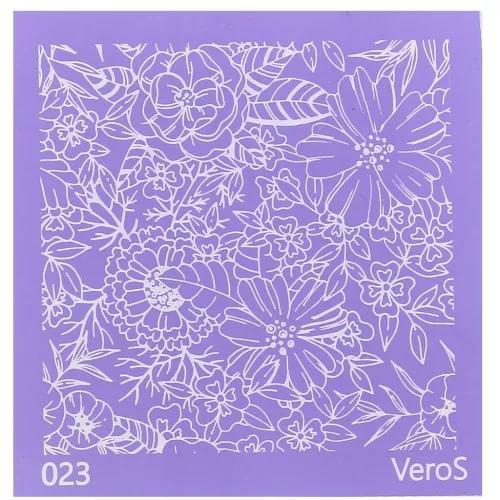 Silk Screen VeroS per pasta polimerica 90x90 mm - Motivo floreale 1 n°023 x1