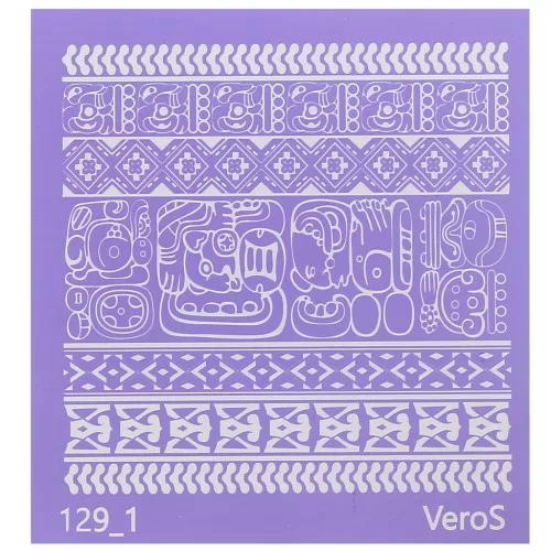 Silk Screen VeroS per pasta polimerica 90x90 mm - motivo azteco n°129_1 x1