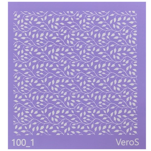 Silk Screen VeroS per pasta polimerica 90x90 mm - Motivo foliage 2 n°100_1 x1