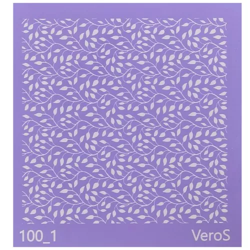 Silk Screen VeroS per pasta polimerica 90x90 mm - Motivo foliage 2 n°100_1 x1