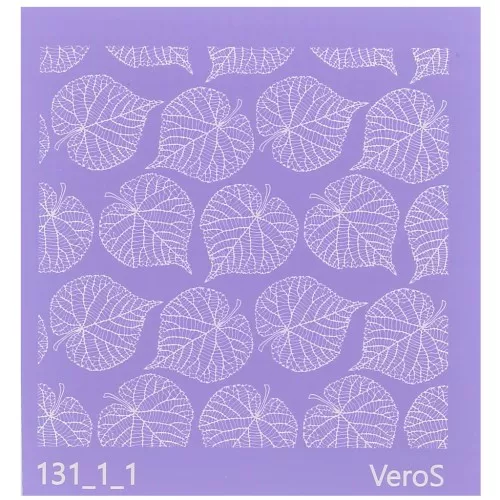 Silk Screen VeroS per pasta polimerica 90x90mm -foglie di tiglio n°131_1_1