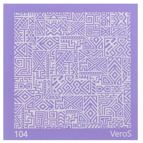 Silk Screen VeroS per pasta polimerica 90x90 mm - motivo azteco 1 n°104 x1