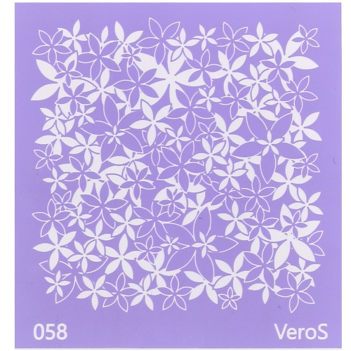 Silk Screen VeroS per pasta polimerica 90x90mm -fiori di genziana n°058 x1
