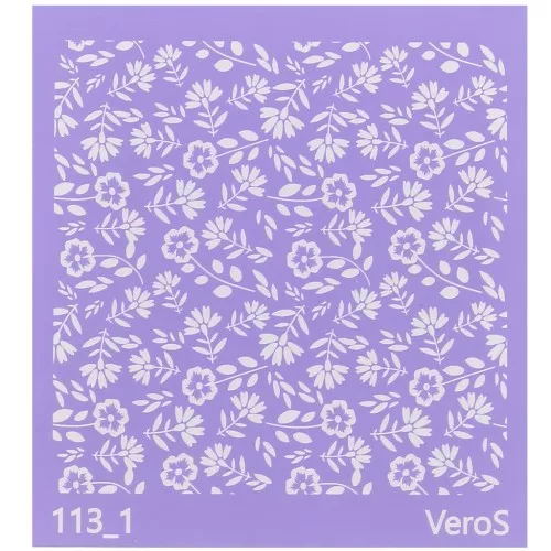Silk Screen VeroS per pasta polimerica 90x90 mm - Motivo floreale 2 n°113_1 x1