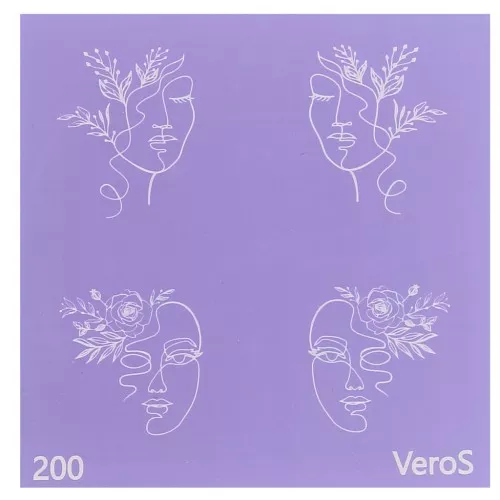 Silk Screen VeroS per pasta polimerica 80x80 mm - Motivo volti femminili n°200 x1