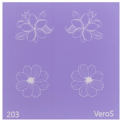 Silk Screen VeroS per pasta polimerica 80x80 mm - Disegno fiore n°203 x1