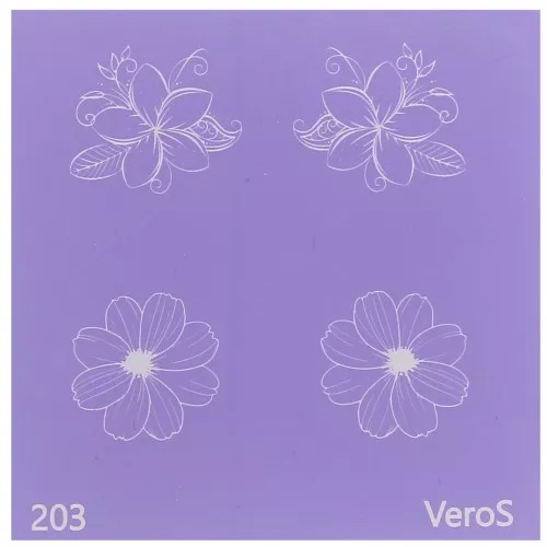 Silk Screen VeroS per pasta polimerica 80x80 mm - Disegno fiore n°203 x1