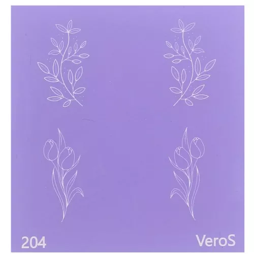 Silk Screen VeroS per pasta polimerica 80x80 mm - Foglie e fiori n°204 x1