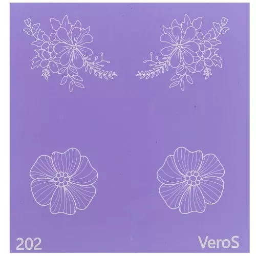 Silk Screen VeroS per pasta polimerica 80x80 mm - Disegno floreale n°202 x1
