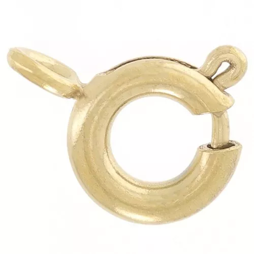 Chiusure a molla da 6 mm con anello chiuso - acciaio inox 304L dorato x10