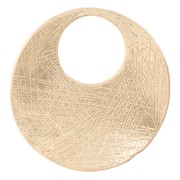 Pendente rotondo irregolare striato 24 mm - Dorato x1