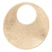 Pendente rotondo irregolare striato 24 mm - Dorato x1