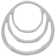 Pendente 3 cerchi irregolari 30x29 mm - Rodio x1