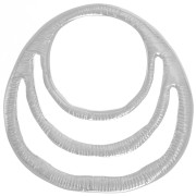 Pendente 3 cerchi irregolari 30x29 mm - Rodio x1