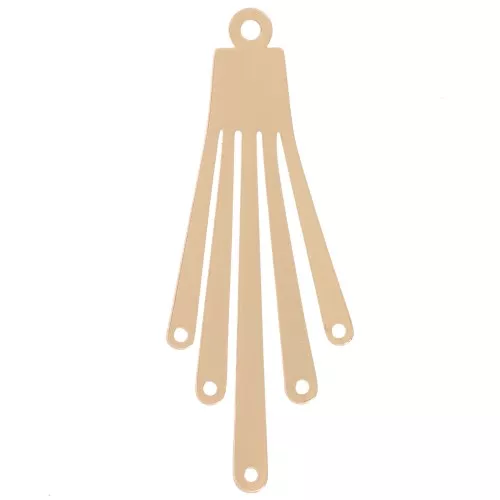 Pendente lampadario con frange 45,5x17 mm - Dorato x1