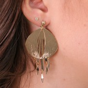 Pendente lampadario con frange 45,5x17 mm - Dorato x1