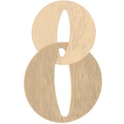 Pendente doppio rotondo striato 38x24 mm - dorato x1