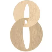 Pendente doppio rotondo striato 38x24 mm - dorato x1