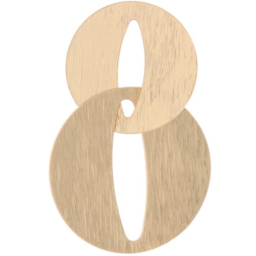 Pendente doppio rotondo striato 38x24 mm - dorato x1