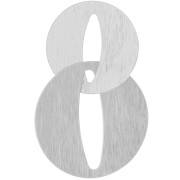 Pendente doppio rotondo striato 38x24 mm - Argento x1