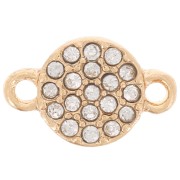 Distanziatore di strass rotondo da 7 mm - Oro - Cristallo x1