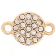 Distanziatore di strass rotondo da 7 mm - Oro - Cristallo x1