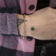 Distanziatore quadrato 15x9 mm in vetro sfaccettato - Oro - Bordeaux x1