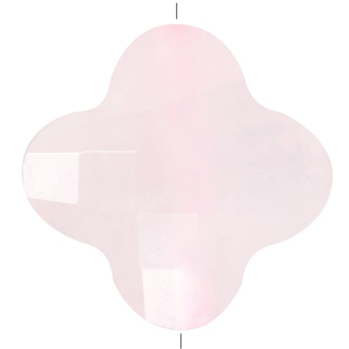Perlina trifoglio sfaccettata da 13 mm - Quarzo rosa x1