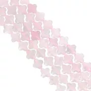 Perlina trifoglio sfaccettata da 13 mm - Quarzo rosa x1