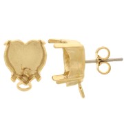 Orecchini perno cuore in cristallo puro 11x10 mm - Dorato x2