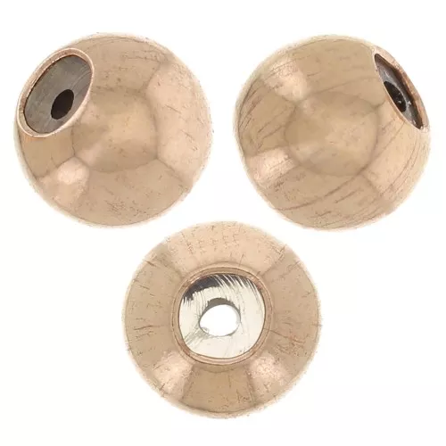 Perline stopper da 3 mm con foro da 0,6 mm - Rosa gold filled x4