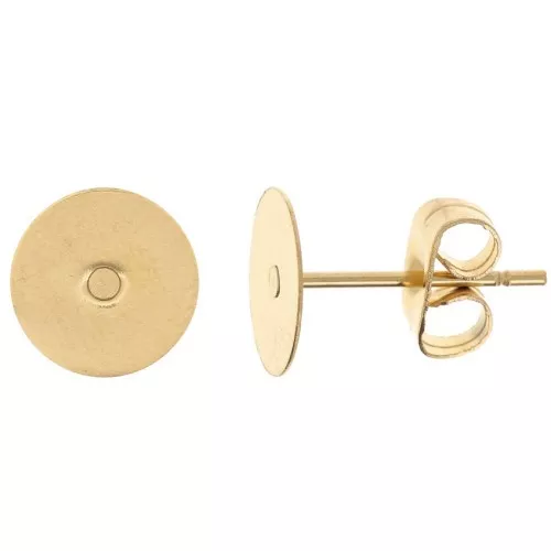 Orecchini a disco da 8 mm - Acciaio inox 304 Dorato x20