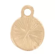 Ciondolo rotondo da 7 mm con strass - Oro - Arancione x1