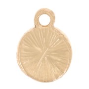 Ciondolo rotondo da 7 mm con strass - Oro - Nero x1