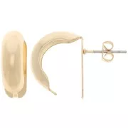 Orecchini perno curvi da piegare 17x6 mm - Dorato x2