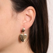 Orecchini perno goccia irregolari 16x7 mm con anello chiuso - Dorato x2