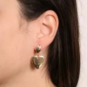 Orecchini perno goccia irregolari 16x7 mm con anello chiuso - Dorato x2