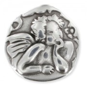 Passante per cuoio regaliz angelo mm. 24 Placcatura argento antico x1