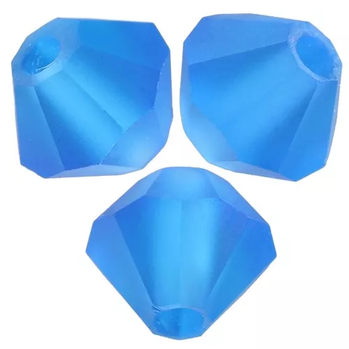Biconi Preciosa 4 mm - MC Bead Rondell - Capri Blue Matt x30