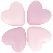 Perline a cuore in silicone 19x20 mm per l'attacco del ciuccio - Multi pink x4