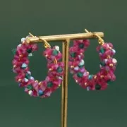 Biconi Preciosa 4 mm - MC Bead Rondell - Fuchsia AB Matt x30