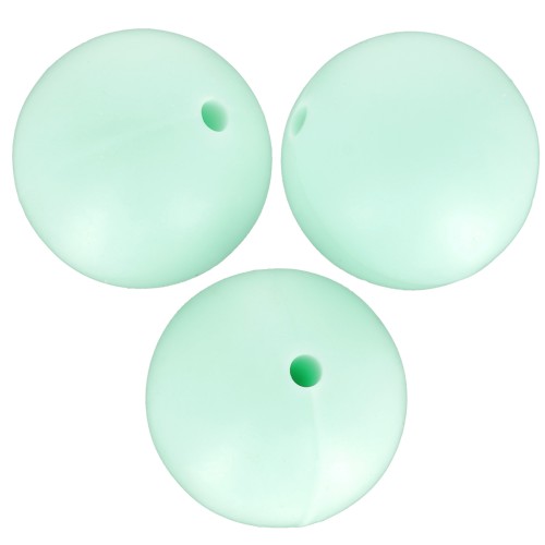 Perline in silicone rotonde da 15 mm per per l'attacco del ciuccio - Menta x3